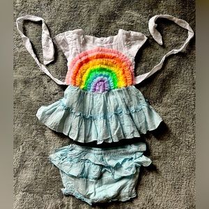 Girl August 18 mths rainbow dress. Smoke free, cat friendly home